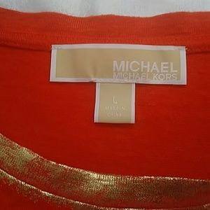 MICHAEL KORS Orange short sleeve Gold trim